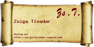 Zsiga Tivadar névjegykártya